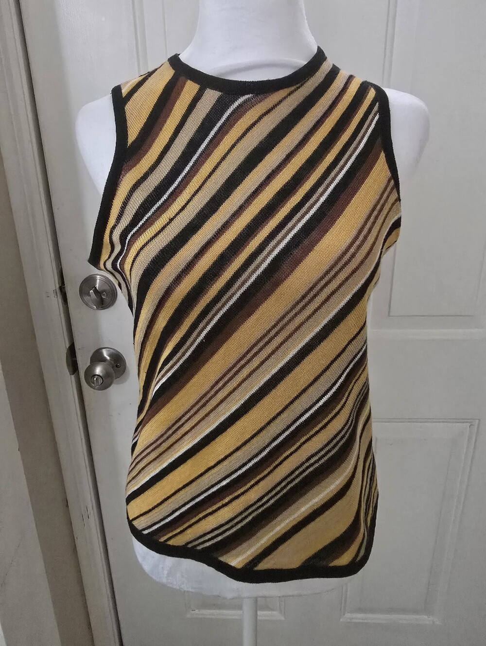 Oscar By Oscar De La Renta Striped Linen Top